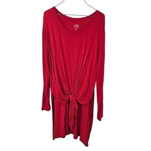 SOHO Red Long Sleeve Tunic Top - Women's XL Extra Large
